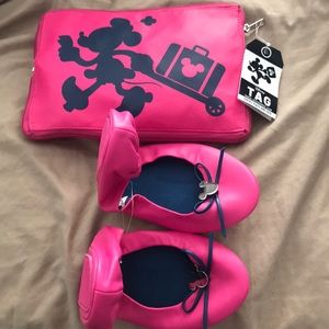 Disney travel flats and tote